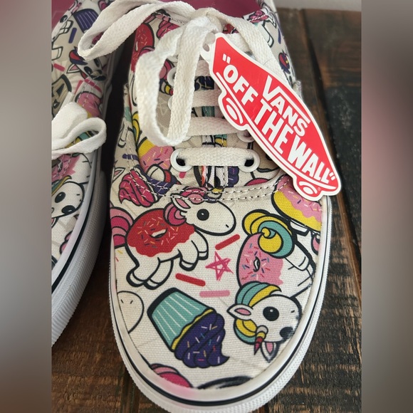 Vans Unicorn Cupcake And Donut Sneakers Women Size 8.5 RARE BRAND NEW - Picture 2 of 12